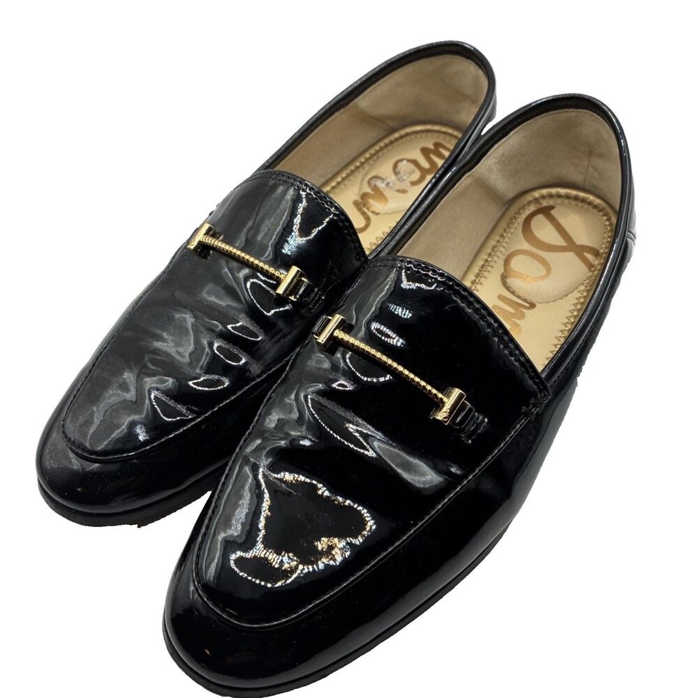 Sam Edelman Women’s Lior Loafers Black Patent Leather Size 8